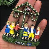 Switzerland Snow Mountain Lovers Squirrel Skiing 3D Fridge Magnets Tourism Souvenirs Refrigerator Magnetic Stickers Gift