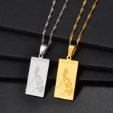 Anniyo Philippines Map Pendant Necklaces for Women Girls,Country Maps Pilipinas Jewelry #231921