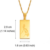 Anniyo Philippines Map Pendant Necklaces for Women Girls,Country Maps Pilipinas Jewelry #231921
