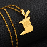 Anniyo Trinidad and Tobago Map Flag Pendant and Necklace Gold Color Trendy Jewelry @000421
