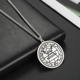 Dawapara Protection Secret Seal of Solomon Jewelry Wealth Fortune Amulet Pendant Necklace Talisman Stainless Steel Necklace