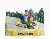 Switzerland Snow Mountain Lovers Squirrel Skiing 3D Fridge Magnets Tourism Souvenirs Refrigerator Magnetic Stickers Gift