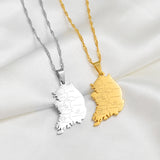 Anniyo Republic of Korea & City Name Pendant Necklaces for Women Girls South Korea Jewelry Maps Korean  #251021