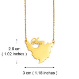 Anniyo Sint Maarten and Saint-Martin Island Pendant Necklace SXM Saint Martin Gold Color Silver Color Jewelry #242721