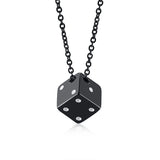 Vnox Men's Cool Cube Dice Style Necklaces Stainless Steel Male Lucky Gifts for Him Jewelry