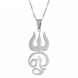 Anniyo Tamil om Sign Pendant Necklaces for Women Girls TAMIL OM Symbol Jewelry Indian Religion #051621