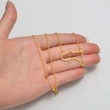 Anniyo Outline Map Tigray State Ethiopian Pendant Necklaces Stainless Steel African Jewelry for Women Girls #251921