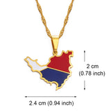 Anniyo Sint Maarten & Saint-Martin Island Map Pendant Necklace Saint Martin Gold Color Jewelry Netherlands #204221