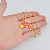 Anniyo Tigray Region Map Flag of Ethiopia Pendant Necklaces Jewelry for Women Girls #239621