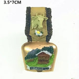 Switzerland Snow Mountain Lovers Squirrel Skiing 3D Fridge Magnets Tourism Souvenirs Refrigerator Magnetic Stickers Gift