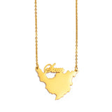 Anniyo Sint Maarten and Saint-Martin Island Pendant Necklace SXM Saint Martin Gold Color Silver Color Jewelry #242721