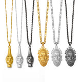 Anniyo Portrait of Queen Mother Idia of the Benin Empire Mask Pendant Necklace Women Men African Cultural Ornaments #248206