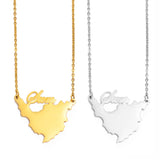 Anniyo Sint Maarten and Saint-Martin Island Pendant Necklace SXM Saint Martin Gold Color Silver Color Jewelry #242721