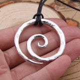 Viking Spiral Pendant - Hand-Forged Iron with Adjustable Leather Neck Cord Dark Age/Medieval/Viking/Norse/Blacksmith/Necklace