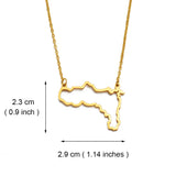Anniyo Outline Map Tigray State Ethiopian Pendant Necklaces Stainless Steel African Jewelry for Women Girls #251921