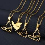 Anniyo Sint Maarten / Saint-Martin Island Pendant Necklaces Women Girls Saint Martin Gold Color Silver Color SXM Jewelry #268521