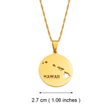 Anniyo Round Hawaii State Map Pendants Necklaces Hawaiian Jewelry #256521
