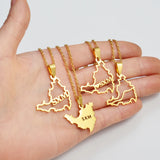 Anniyo Sint Maarten / Saint-Martin Island Pendant Necklaces Women Girls Saint Martin Gold Color Silver Color SXM Jewelry #268521