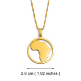 Anniyo Round Africa Map Pendant Necklaces Women Charm Traditional Cultural Ornaments Jewelry Nigeria Congo Sudan Zambia #255821