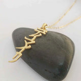 Personality Name Necklace Japanese Name   Silver Stainless Steel Nameplate Vertical Necklace Birthday Gift necklaces for women