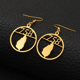 Anniyo Saint Lucia Map 758 Area Code Earrings for Girls Women Fashion st lucia Maps Jewelry #028721