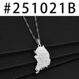 Anniyo Republic of Korea & City Name Pendant Necklaces for Women Girls South Korea Jewelry Maps Korean  #251021