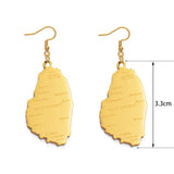 Anniyo ST. Vincent Map With City Name Earrings Gold Color Saint Vincent Maps Jewelry #121321E