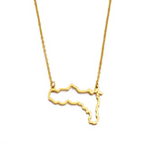 Anniyo Outline Map Tigray State Ethiopian Pendant Necklaces Stainless Steel African Jewelry for Women Girls #251921