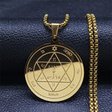 Talisman Of Protection Good Luck Wealth Seal Of Solomon Stainless Steel Necklaces Pendants Men Jewelry salomon hombre N4239