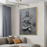 Hindu Gods Lord Shiva Figure Sculpture Canvas Painting India Posters Prints Wall Art Pictures for Living Room Wall Decor Cuadros