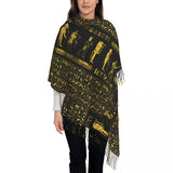 Custom Printed Ancient Gold Pharaoh Egypt King Tut Scarf Men Women Winter Fall Warm Scarves Egyptian Hieroglyphic Shawl Wrap