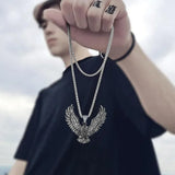 Men's Punk Flying Eagle Animal Pendant Necklace Biker Riding Rock Party Jewelry Accessories