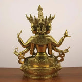 Copper Dignified Buddha Mother Bodhisattva Statue Piece Longevity Three Bronze Sculptures Statues