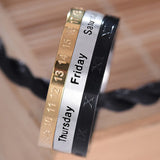 Male Finger Fashion Calendar Rotatable Anxiety Ring Men's Time Week Date Numerals Black Spinner Rings For Men Treatment Fidget