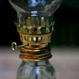 1 Retro Kerosene Candle Holder Windproof Oil Lamp with Glass Cover, Suitable for Emergency Lighting and Indoor Decoration
