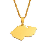 Anniyo The Czech Republic Map Pendant & Necklaces for Women Ceska Country Maps Jewelry @021921