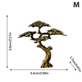 1Pc Brass Mini Welcome Pine Figurine Tree Miniature Landscape Small Bonsai Tree Statues Decorations Accessories