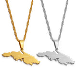 Anniyo St Thomas V I Charm Pendant Necklaces Saint Thomas Island Map Jewelry @020421
