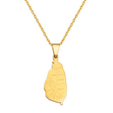 Anniyo Stainless Steel Saint Lucia Map With City Pendant Necklaces for Women Girl Jewelry St. Lucia Chains Jewelry #324121