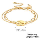 Dawapara Aum Om Ohm Sanskrit Symbol Anklets Bracelet Hindu Yoga Ankle Chain Bracelets Stainless Steel Spiritual Jewelry