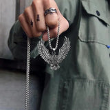 Men's Punk Flying Eagle Animal Pendant Necklace Biker Riding Rock Party Jewelry Accessories