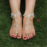 New Trendy Summer Daisy Flower Chain Anklet Connecting Foot Finger Bracelet Barefoot Anklets for Women Bohemian Beach Foot Chain