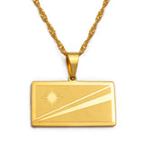 Anniyo The Republic of Marshall Island Flag Necklaces for Women/Girl Gold Color & Stainless Steel Jewelry #029221