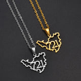 Anniyo Sint Maarten and Saint-Martin Island 721 Area Code Pendant Necklaces for Women Girls Saint Martin SXM Jewelry #319401