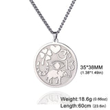 Jeshayuan Evil Eye Clover Man Necklace Horseshoe Yoga Om Pendant Love Chains Choker Neck Lucky Amulet Stainless Steel Jewelry