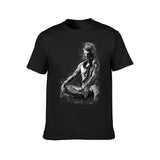 Majestic lord Shiva in Eternal meditation - Black and white T-Shirt custom shirt tops anime summer tops luxury clothes men