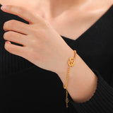 Stainless Steel Bracelet for Men Women Hindu Symbol Pendant Bracelet Simple Fashion Jewelry for Birthday Party Gift