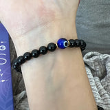 Evil Eye Black Tourmaline Empathy Protection Aura Shield Absorb Negative Energy Bracelet Crystal Healing Stress Relief Bracelet