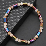 Weight Loss Slimming Anklet Bracelet Magnetic Therapy Colorful Gallstone Hematite Chain Stimulating Acupoints Slim Fat Bracelet