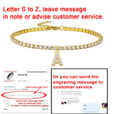 Pave Letter Initial Anklet, Summer Beach Alphabet  Anklet Bracelet on Leg  For Women Girls, Sparking Chain